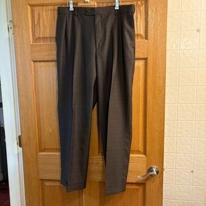 Louis Raphael Rosso 38x30 Mens Slate Pleated Front Dress Pants Expandable Waist